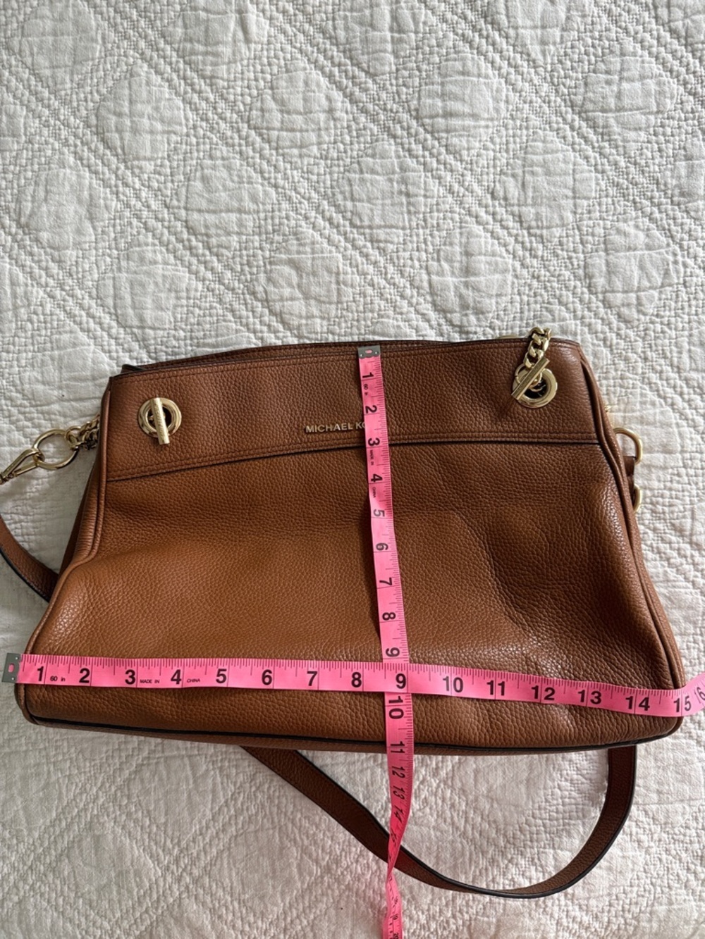 Michael Kors Jet Set Chain Legacy Shoulder Bag Chestnut Brown Pebbled Leather - Picture 3 of 16